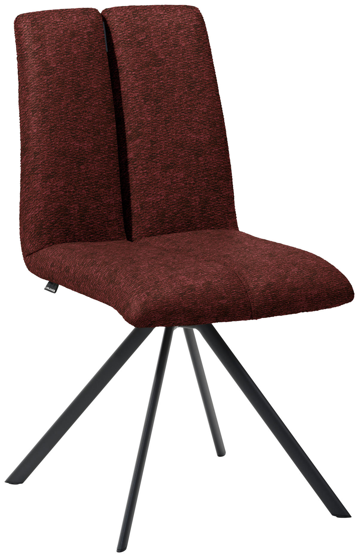 STUHL  Stoffauswahl Webstoff  - Bordeaux/Anthrazit, Design, Textil/Metall (50/92/64cm) - Venjakob