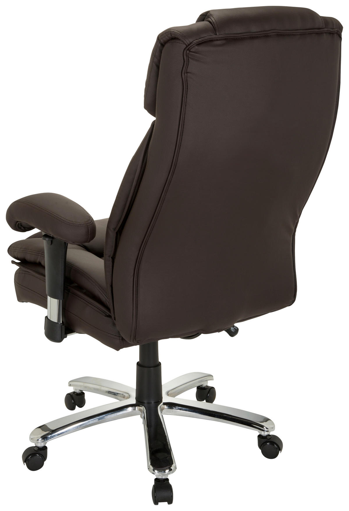 CHEFSESSEL Lederlook Dunkelbraun  - Dunkelbraun/Silberfarben, MODERN, Kunststoff/Textil (77/123/84cm) - MID.YOU