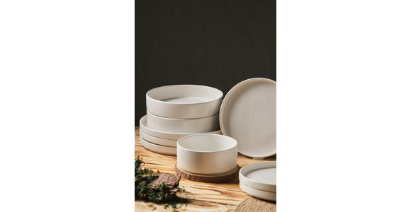 KOMBISERVICE Kyoto striscia 16-teilig  - Weiß, Trend, Keramik - Novel