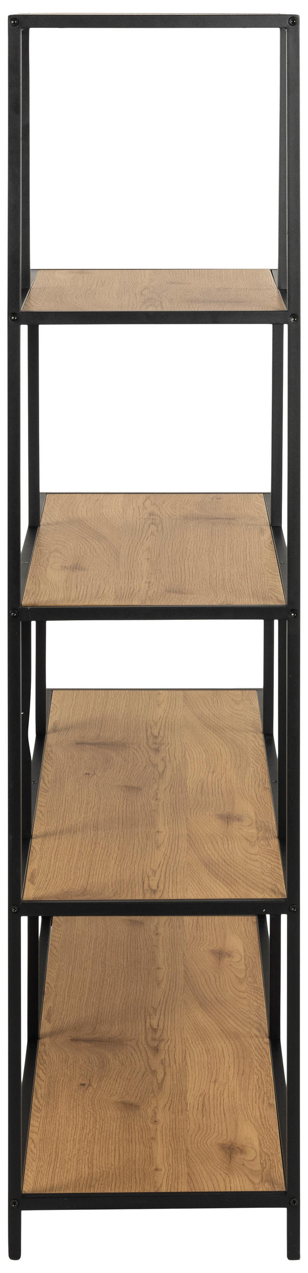 REGAL 135/150/35 cm črna, barve hrasta  - črna/barve hrasta, Trend, kovina/leseni material (135/150/35cm) - Carryhome