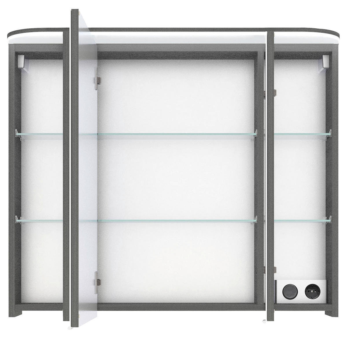 SPIEGELSCHRANK 85,2/72,3/17 cm  - Chromfarben/Graphitfarben, KONVENTIONELL, Glas/Holzwerkstoff (85,2/72,3/17cm) - Pelipal