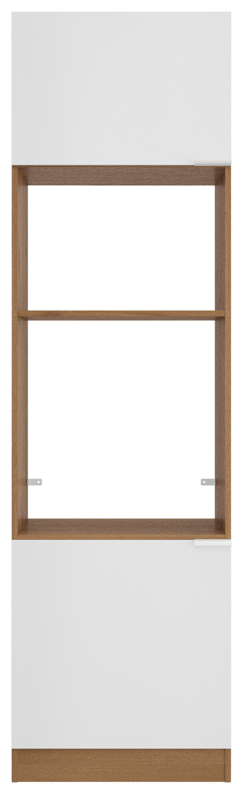 GERÄTEUMBAUSCHRANK 60/211/58 cm  in Weiß, Eichefarben  - Eichefarben/Weiß, Basics, Holzwerkstoff/Metall (60/211/58cm) - MID.YOU