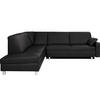 ECKSOFA in Echtleder Grau  217/268 cm  - Alufarben/Grau, KONVENTIONELL, Leder/Metall (217/268cm) - Sedda