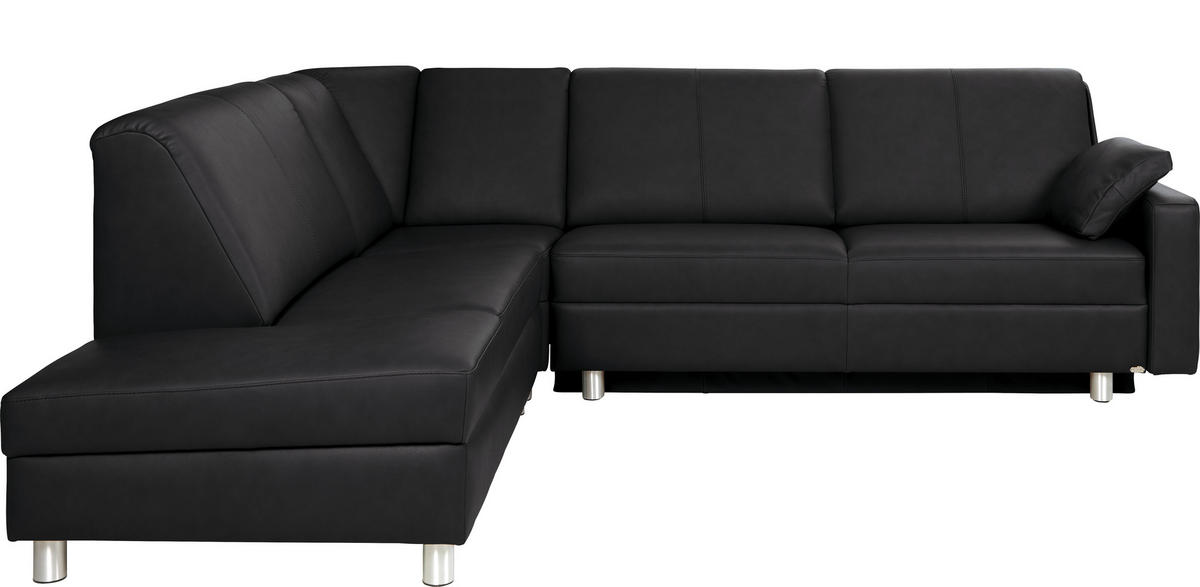 ECKSOFA in Echtleder Grau  217/268 cm  - Alufarben/Grau, KONVENTIONELL, Leder/Metall (217/268cm) - Sedda