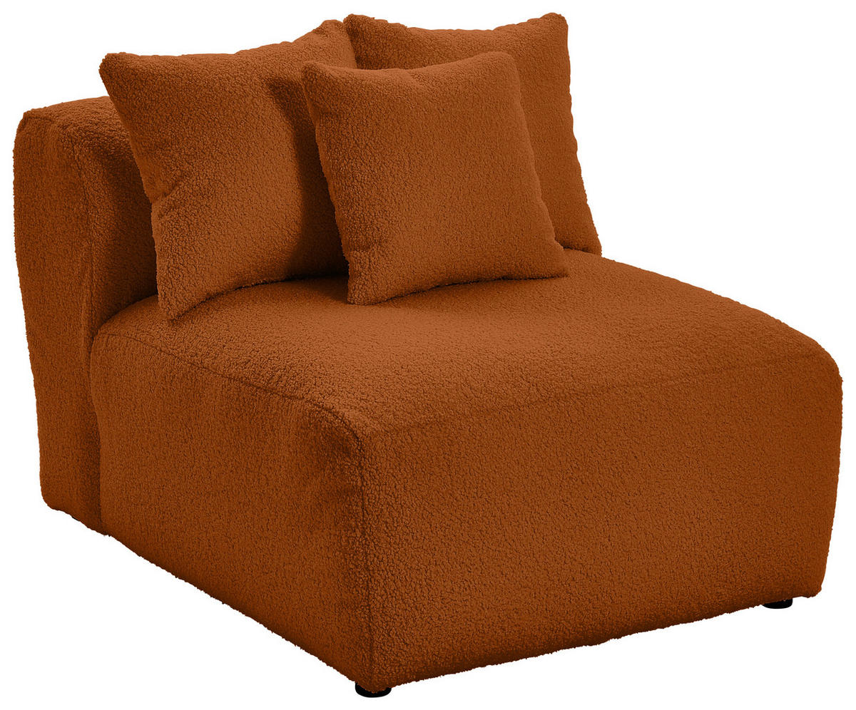 SOFAELEMENT BLOOM Flachgewebe, Teddystoff Rostfarben  - Rostfarben, Trend, Textil (85/70/122cm) - Livetastic