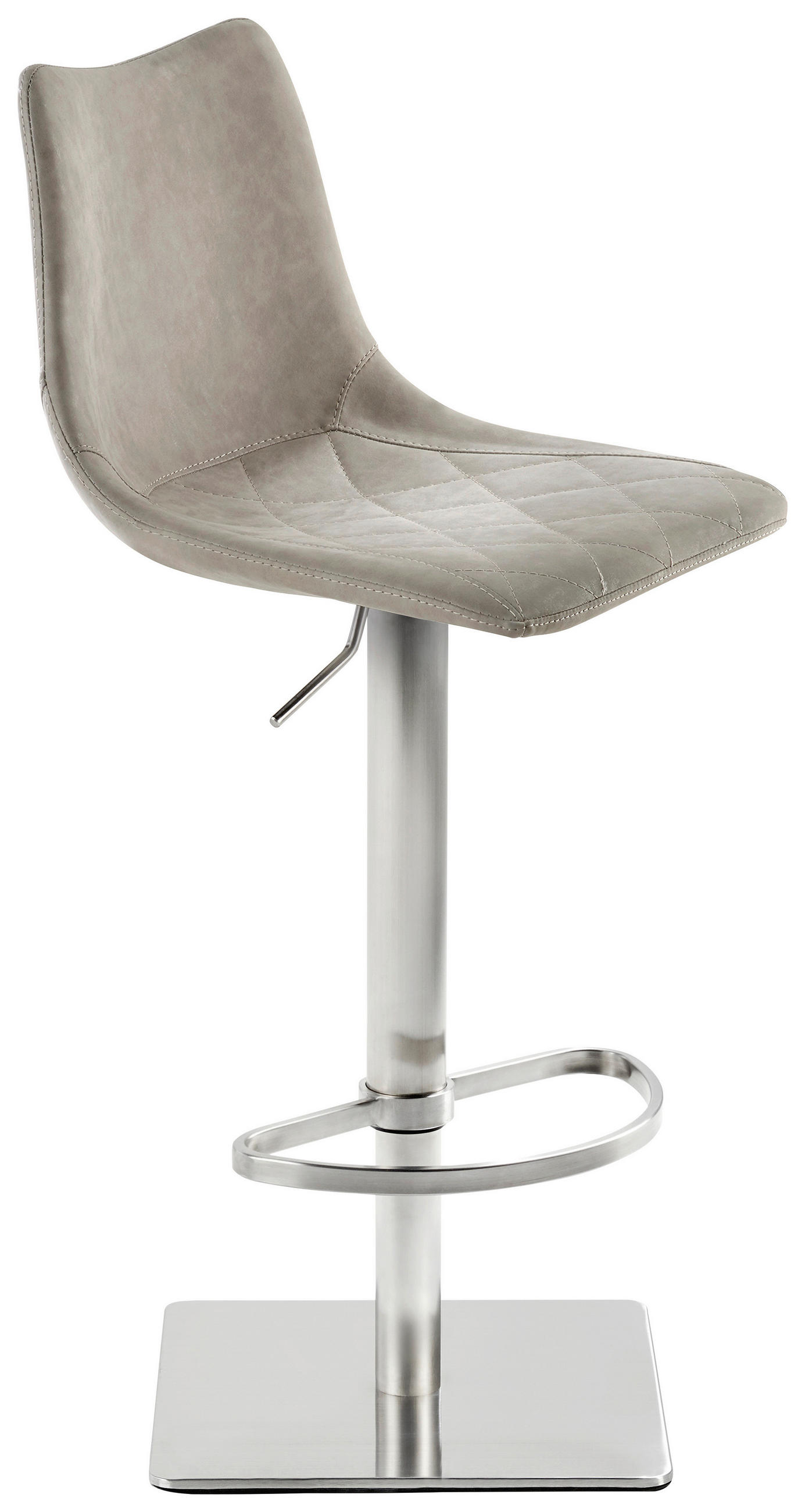 BARHOCKER in Grau  - Edelstahlfarben/Grau, KONVENTIONELL, Holz/Textil (43/85-110/50cm) - Livetastic