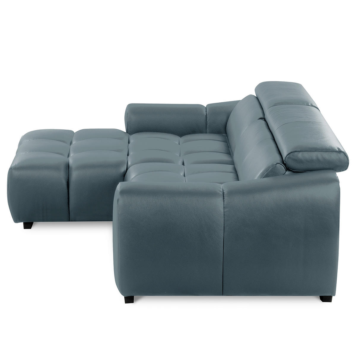 ECKSOFA  Echtleder Dunkelblau  - Schwarz/Dunkelblau, Design, Leder/Kunststoff (177/274cm) - Livetastic