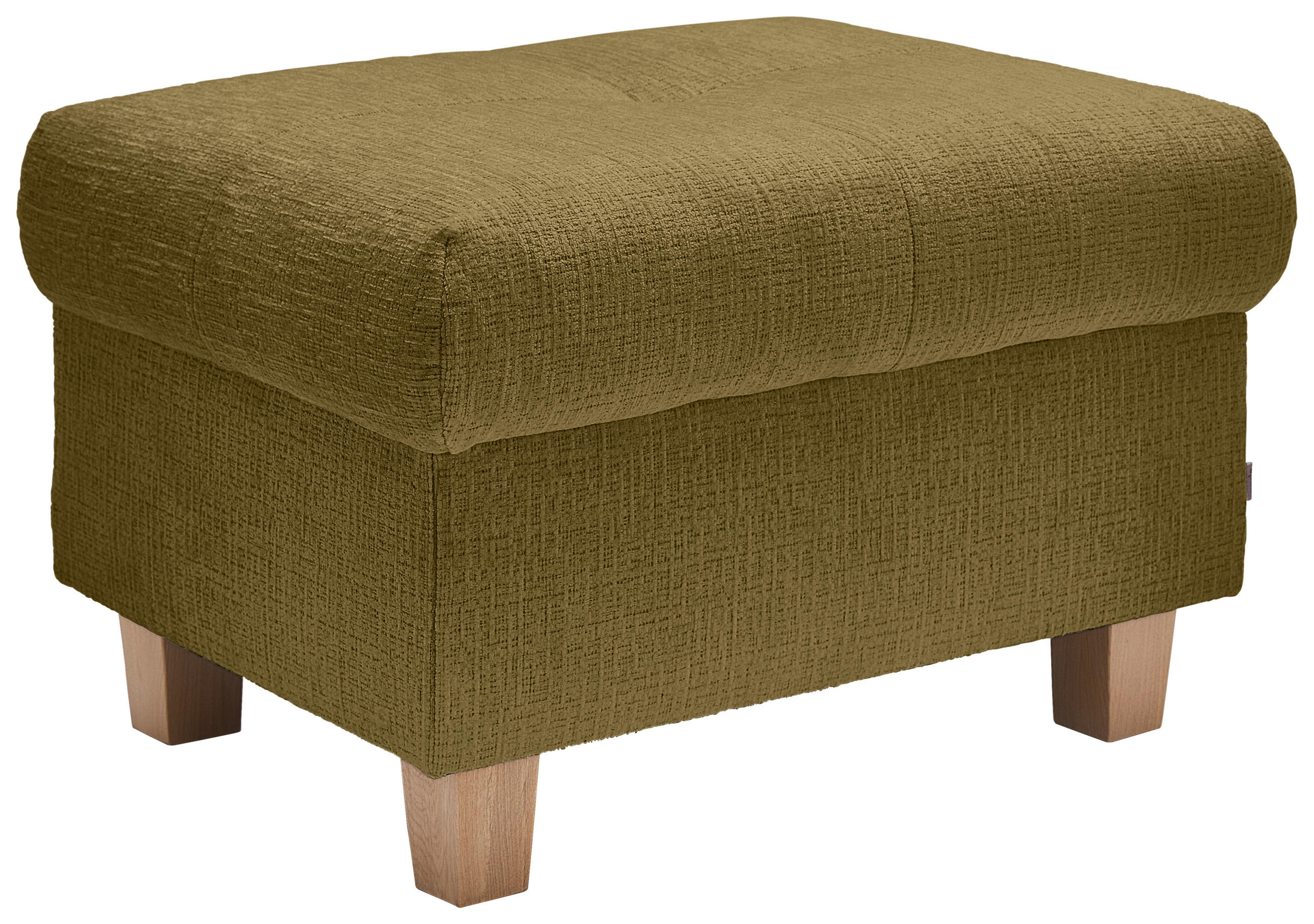 HOCKER Samt Olivgrün  - Naturfarben/Olivgrün, Design, Holz/Textil (71/46/57cm) - Venda