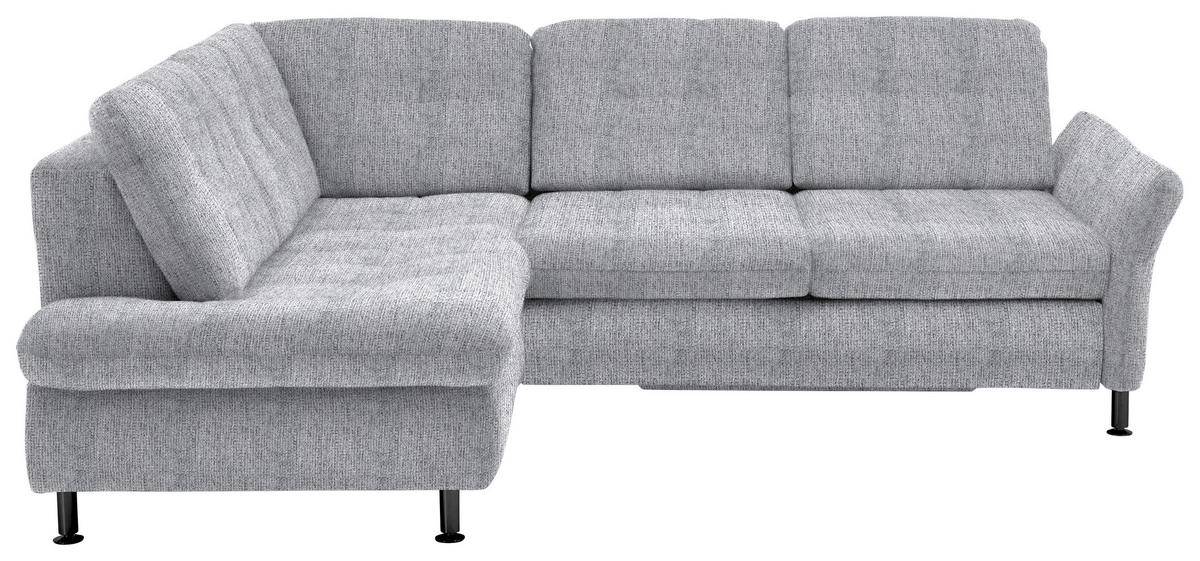 ECKSOFA in Webstoff Alufarben  - Schwarz/Alufarben, Konventionell, Textil/Metall (210/242cm) - Beldomo Style