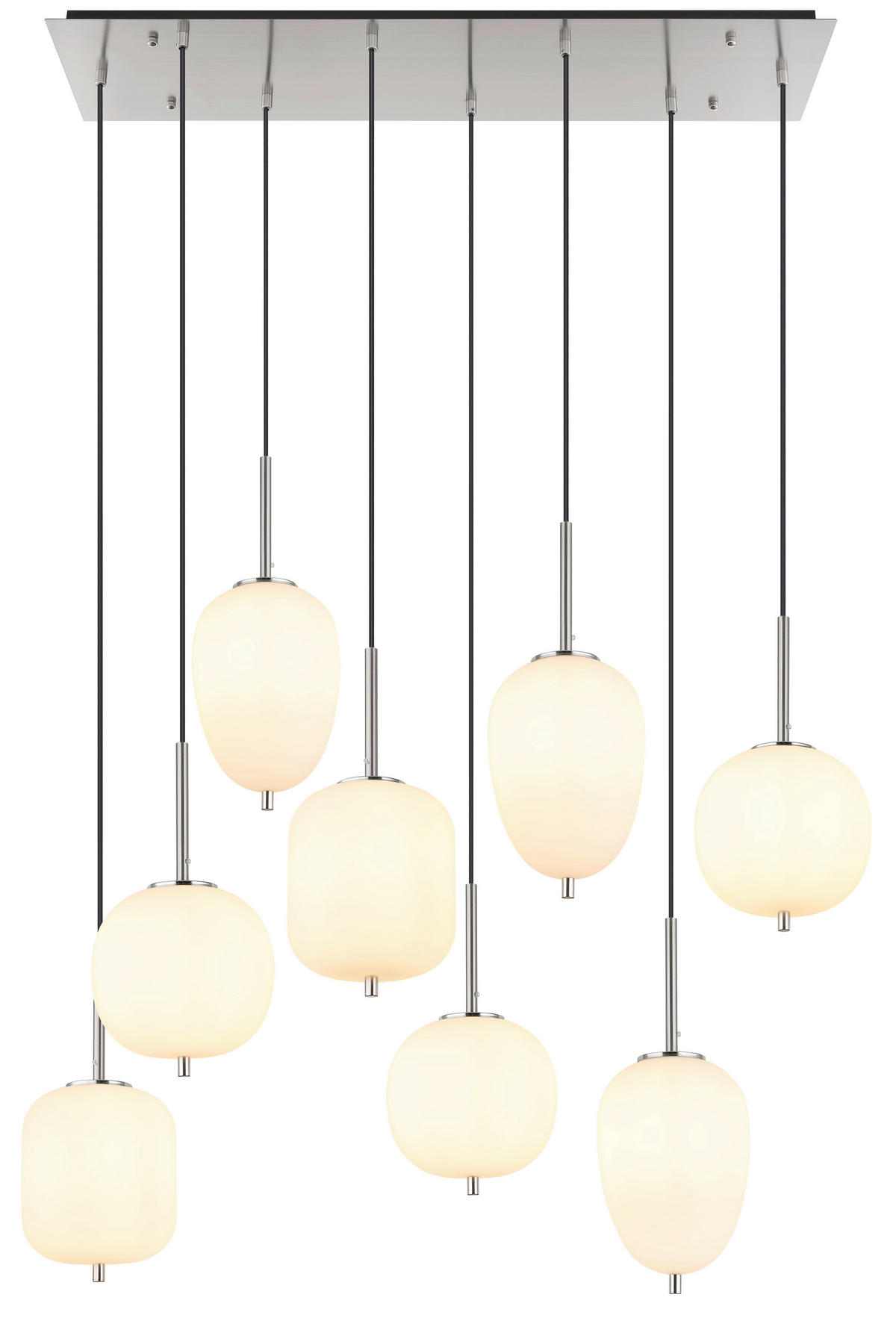 HÄNGELEUCHTE 102,5/34/120 cm    - Nickelfarben, Basics, Glas/Metall (102,5/34/120cm) - Globo