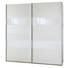 SCHWEBETÜRENSCHRANK in Weiß - Silberfarben/Weiß, Design, Glas/Holzwerkstoff (135/198/64cm) - Carryhome SCHWEBETÜRENSCHRANK in Weiß - Silberfarben/Weiß, Design, Glas/Holzwerkstoff (135/198/64cm) - Carryhome