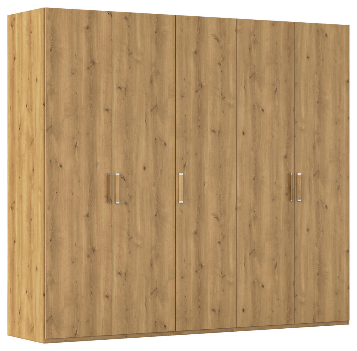 DREHTÜRENSCHRANK 251/223/60 cm 5-türig Eichefarben  - Eichefarben/Silberfarben, Design, Holzwerkstoff/Kunststoff (251/223/60cm) - Novel