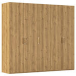DREHTÜRENSCHRANK 251/223/60 cm 5-türig Eichefarben  - Eichefarben/Silberfarben, Design, Holzwerkstoff/Kunststoff (251/223/60cm) - Novel
