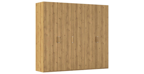 DREHTÜRENSCHRANK 251/223/60 cm 5-türig Eichefarben - Eichefarben/Silberfarben, Design, Holzwerkstoff/Kunststoff (251/223/60cm) - Novel