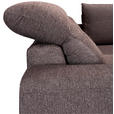 ECKSOFA Dunkelbraun Chenille  - Dunkelbraun/Schwarz, KONVENTIONELL, Textil/Metall (240/185cm) - Carryhome