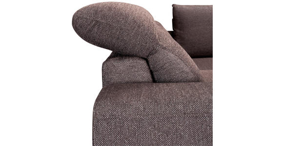 ECKSOFA Dunkelbraun Chenille  - Dunkelbraun/Schwarz, KONVENTIONELL, Textil/Metall (240/185cm) - Carryhome