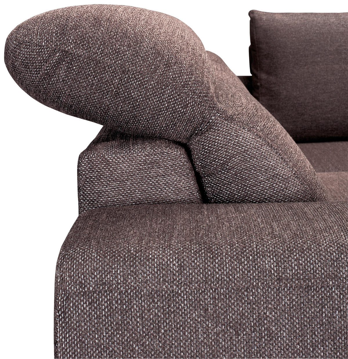 ECKSOFA Dunkelbraun Chenille  - Dunkelbraun/Schwarz, KONVENTIONELL, Textil/Metall (240/185cm) - Carryhome