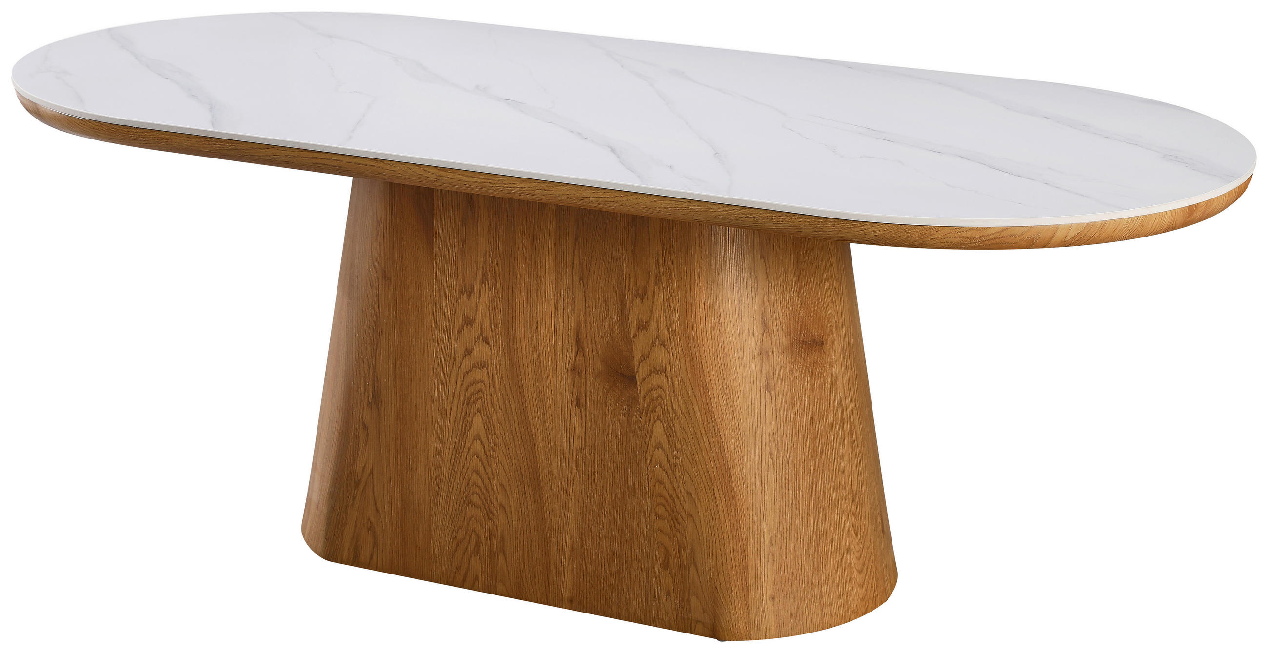 ESSTISCH in Holz, Keramik, Papier 200/110/75 cm  - Eichefarben/Weiß, MODERN, Holz/Keramik (200/110/75cm) - Livetastic