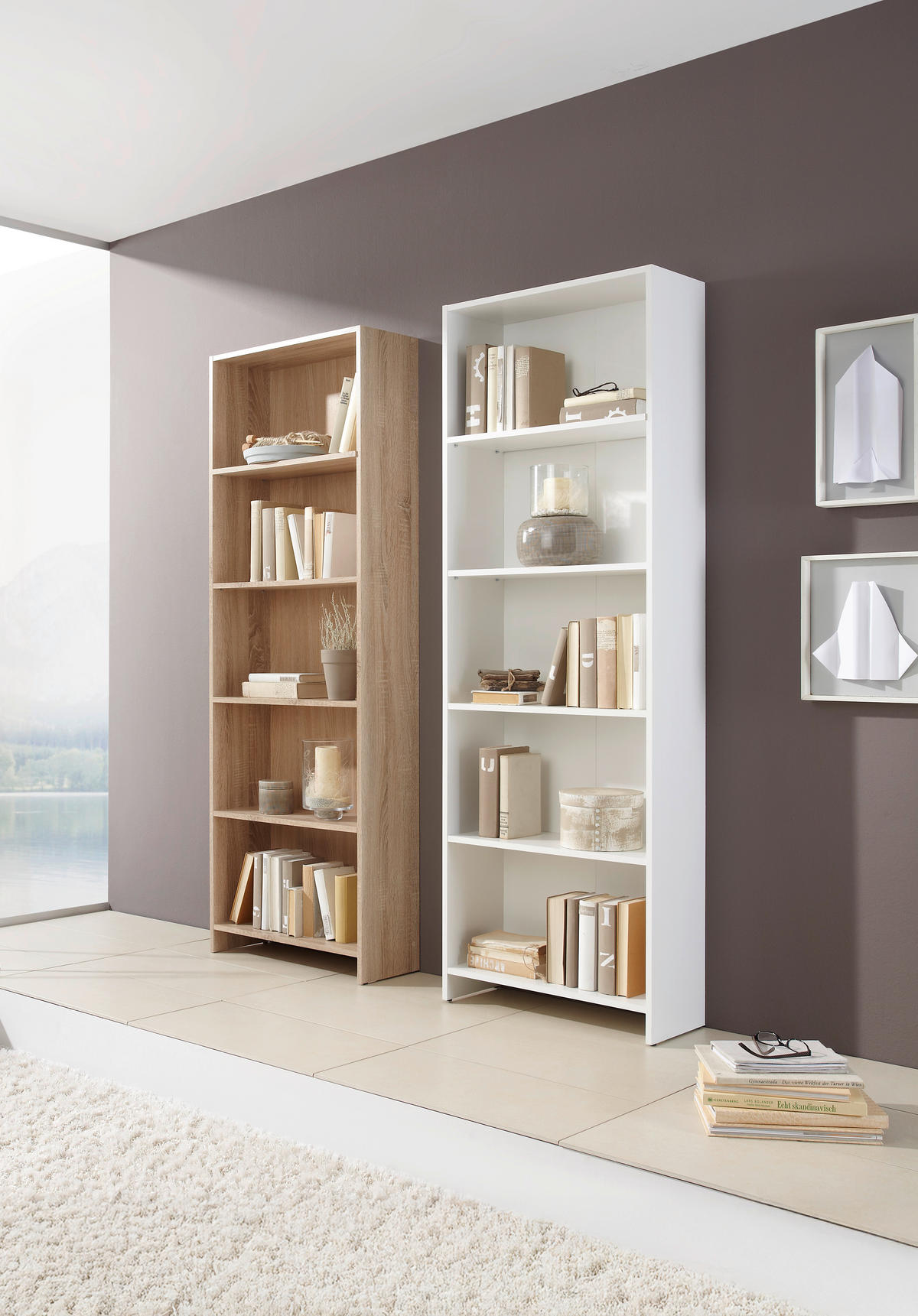 ETAJERĂ  60/175/24 cm alb  - alb, Design, material pe bază de lemn (60/175/24cm) - Boxxx