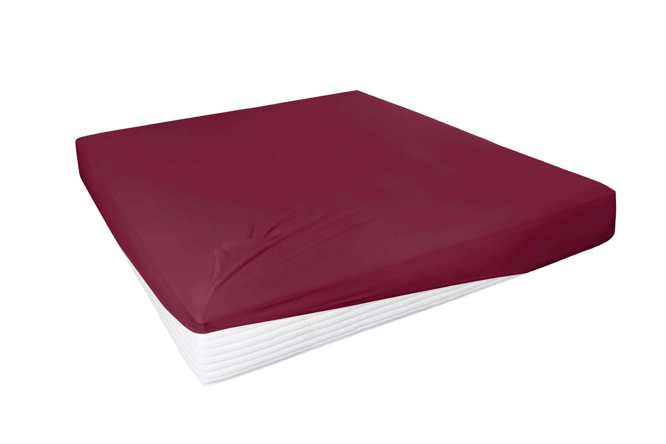 SPANNLEINTUCH 150/200 cm Jersey  - Bordeaux, Basics, Textil (150/200cm)