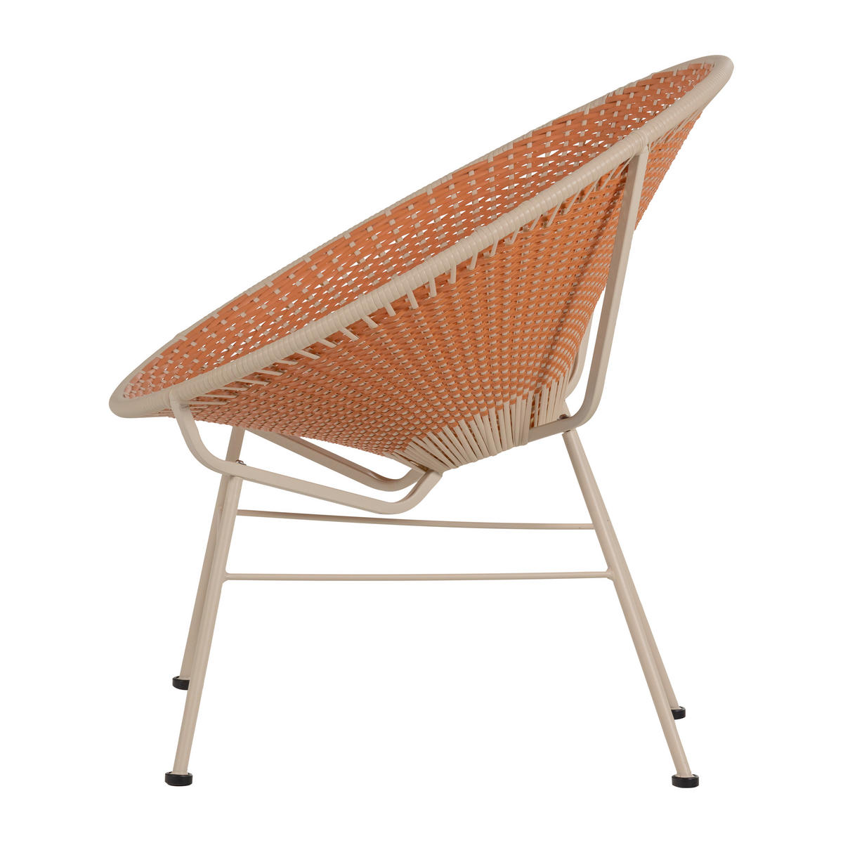 GARTENSESSEL Metall, Kunststoff Orange  - Beige/Orange, MODERN, Kunststoff/Metall (73/81/71cm) - Livetastic
