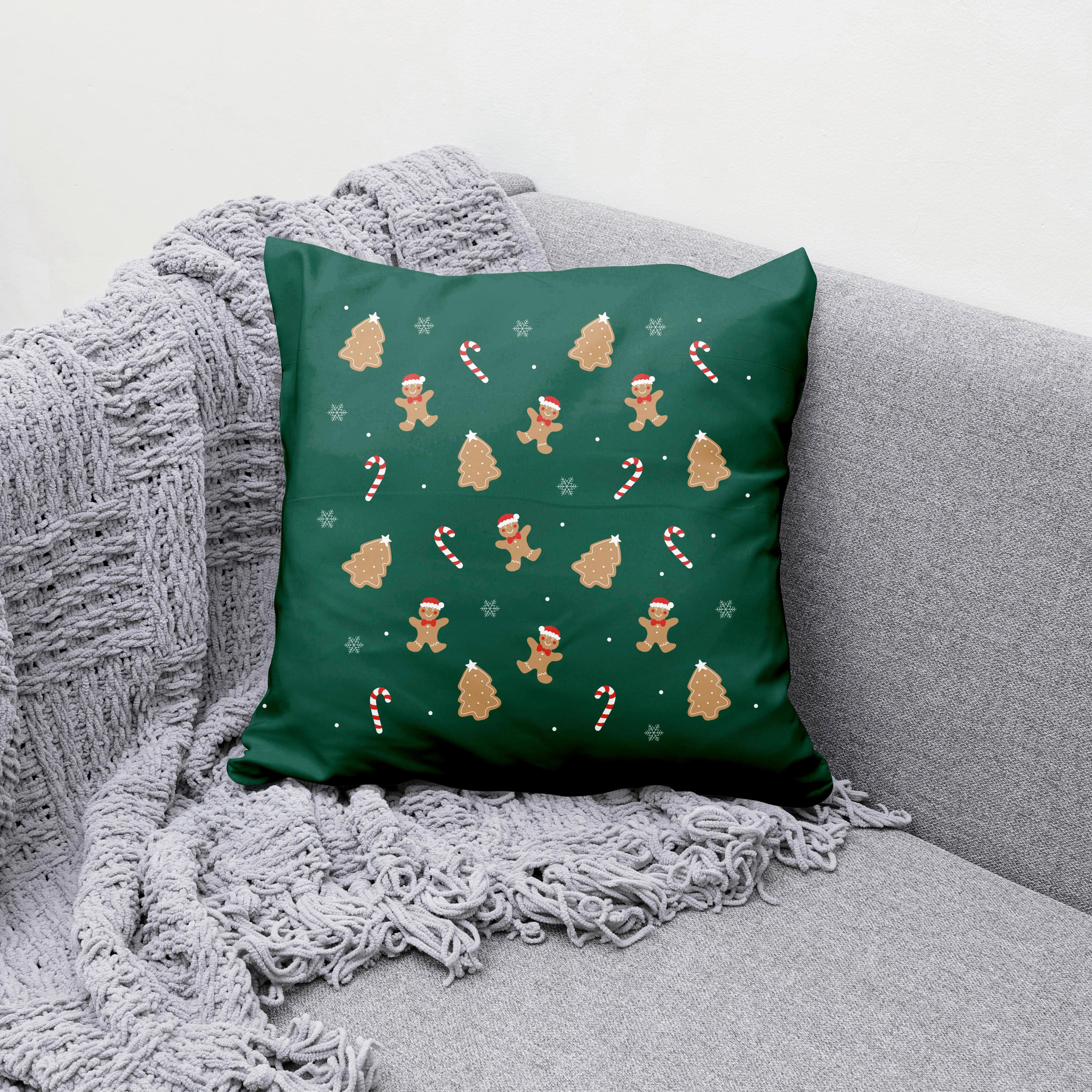 DÍSZPÁRNAHUZAT  - smaragdzöld, Basics, textil (45/45cm)