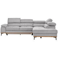 ECKSOFA in Webstoff Creme  282/226 cm  - Creme/Schwarz, Natur, Holz/Textil (282/226cm) - Novel