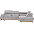 ECKSOFA in Webstoff Creme  - Creme/Schwarz, Natur, Holz/Textil (282/226cm) - Novel