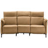 TRAPEZSOFA Echtleder Honig, Hellbraun  - Hellbraun/Schwarz, KONVENTIONELL, Leder/Metall (221/103/95cm) - Dieter Knoll