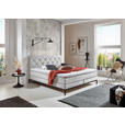BOXSPRINGBETT 140/200 cm  in Silberfarben  - Silberfarben/Schwarz, KONVENTIONELL, Textil/Metall (140/200cm) - Carryhome
