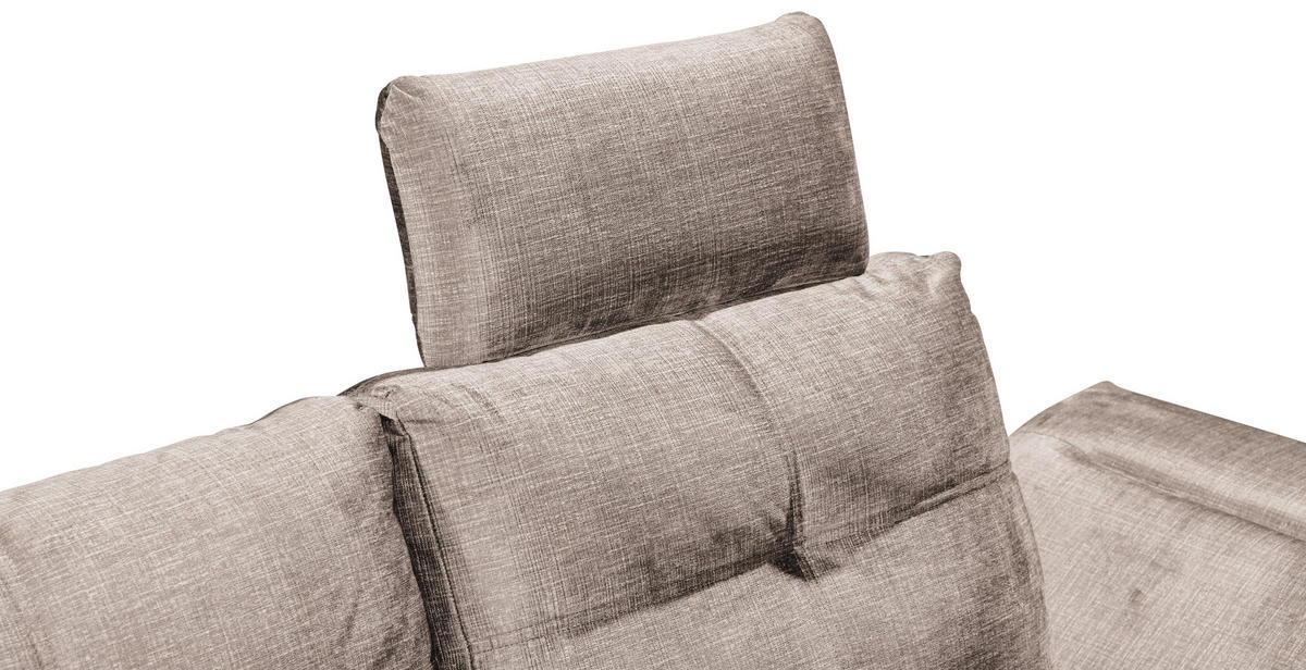 ECKSOFA in Mikrovelours Creme  - Creme/Schwarz, Konventionell, Kunststoff/Textil (170/275cm) - Carryhome