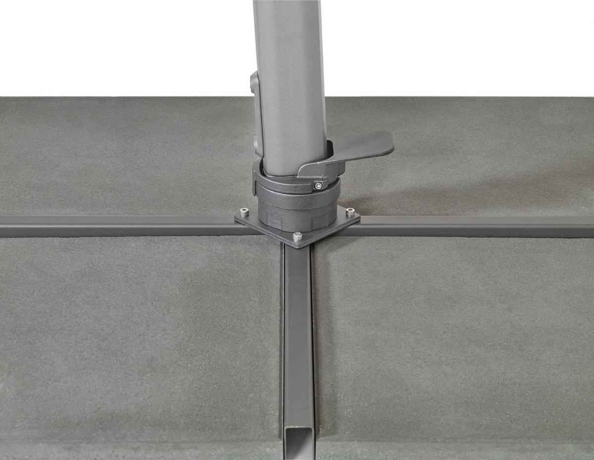 AMPELSCHIRM 300x300 cm Grau  - Silberfarben/Grau, KONVENTIONELL, Textil/Metall (300/300cm) - Suncomfort by Glatz