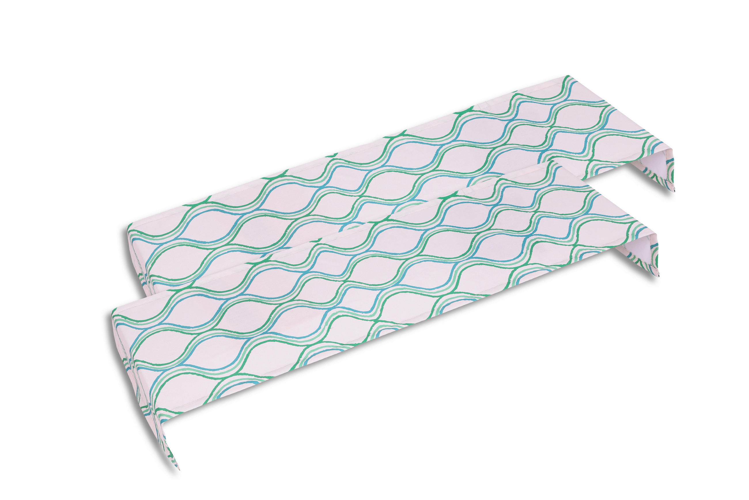 TISCHLÄUFER Textil Flachgewebe Blau, Grün, Weiß 40/140 cm  - Blau/Weiß, Basics, Textil (40/140cm)