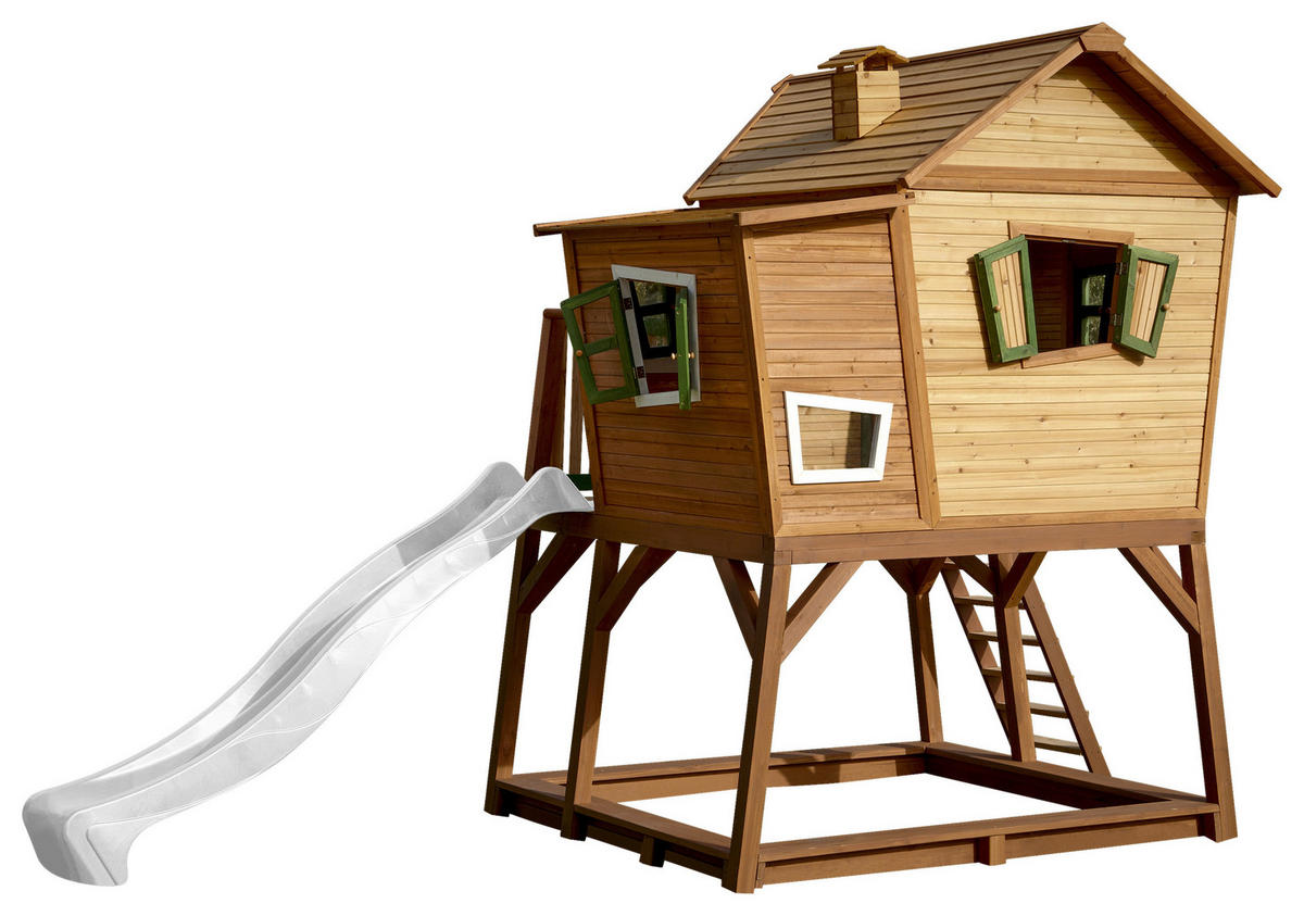 SPIELTURM 432/288/193 cm  - Braun/Weiß, KONVENTIONELL, Holz (432/288/193cm) - Ambia Garden