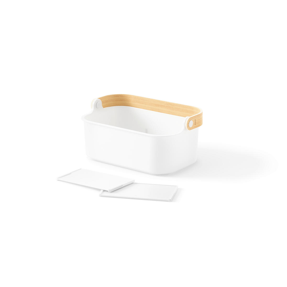 ORGANIZATOR         17/12/28 cm            - bela/naravne barve, Basics, umetna masa/les (17/12/28cm) - Umbra