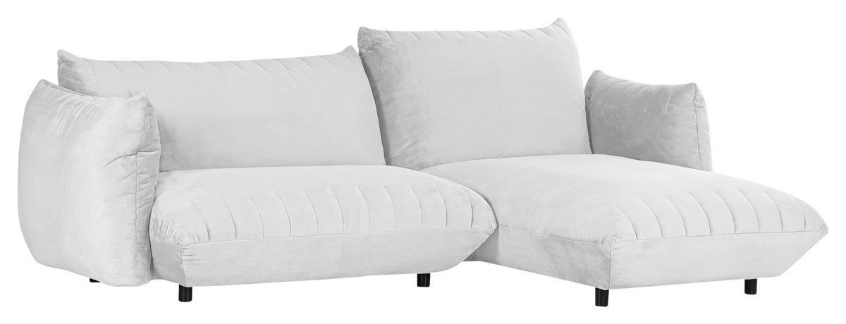 HÖRNSOFFA i plysch vit  - vit/svart, Klassisk, textil/plast (270/170cm) - MID.YOU