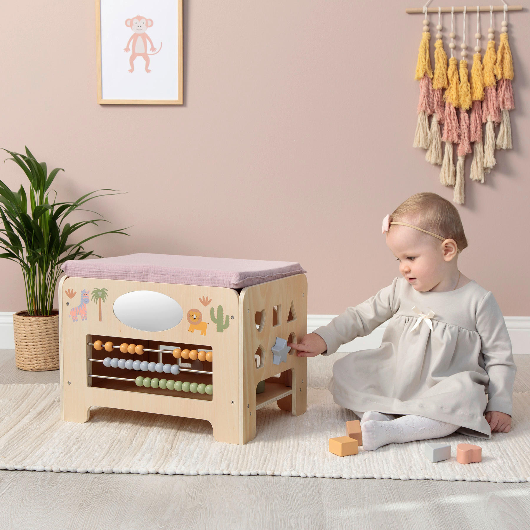 MOTORIKSPIEL ABELIA-SAFARI - Naturfarben, Basics, Holz/Textil (42/32/32cm) - MUSTERKIND
