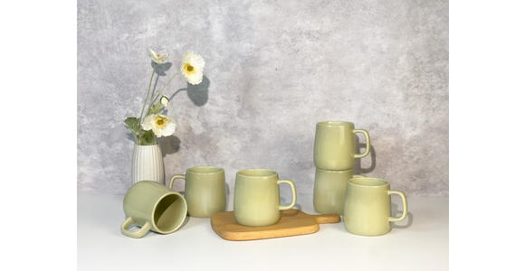 KAFFEEBECHERSET Colori Verde 6-teilig  - Grün, Trend, Keramik - Novel