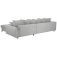 ECKSOFA Hellgrau Cord Rückenkissen, Armlehnenkissen, Rücken echt  - Hellgrau/Schwarz, KONVENTIONELL, Textil/Metall (332/231cm) - Carryhome