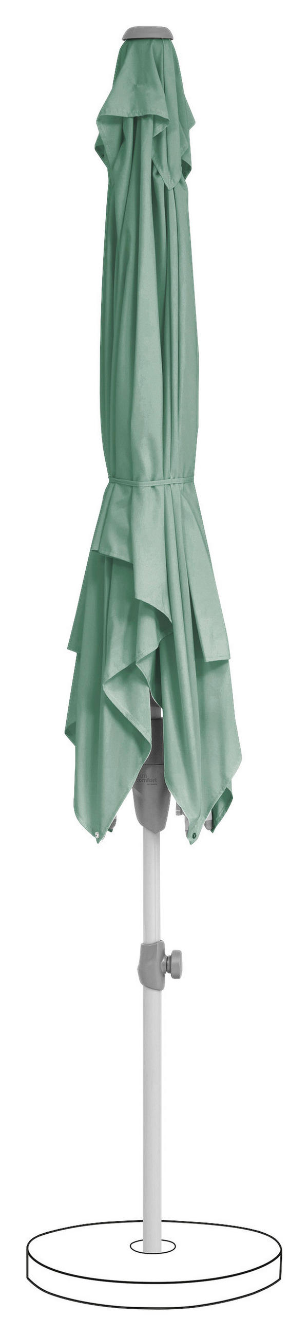 SONNENSCHIRM Grün  - Silberfarben/Grün, KONVENTIONELL, Textil/Metall (250/200cm) - Suncomfort by Glatz