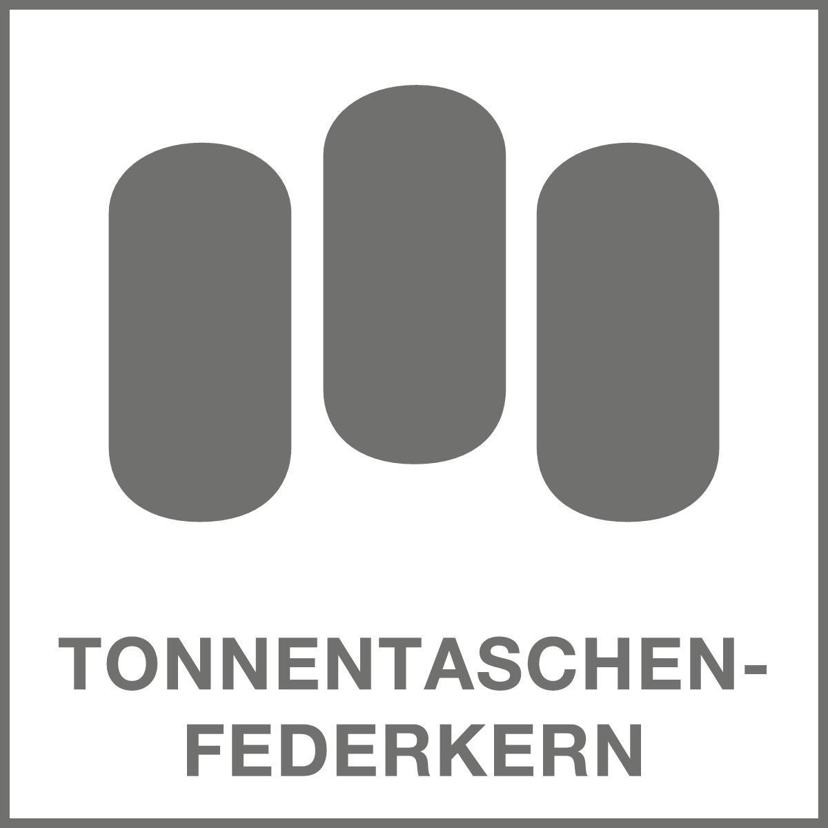 TASCHENFEDERKERNMATRATZE 90/200 cm, Höhe ca.: 19 cm, H2 = mittel, 7-Zonen - Weiß, Textil (90/200cm) - Primatex