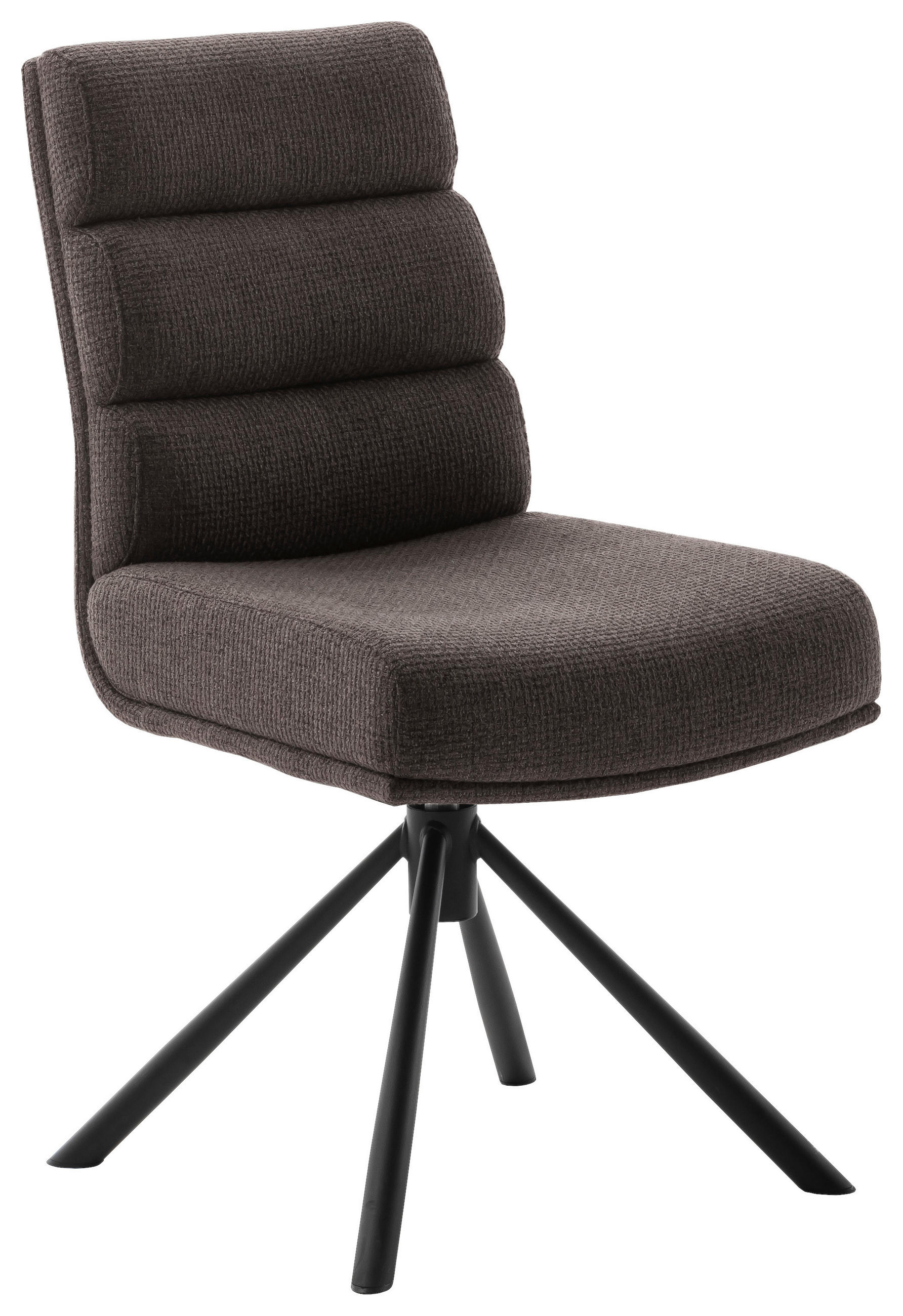 STUHL  Stoffauswahl, Typenauswahl, Sitzfläche 360° drehbar, Gestellauswahl Webstoff  Schwarz, Cappuccino  - Schwarz/Cappuccino, Design, Textil/Metall (47/90/64cm) - Dieter Knoll