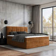 BOXSPRINGBETT 180/200 cm  in Orange  - Schwarz/Orange, Design, Kunststoff/Textil (180/200cm) - Esposa