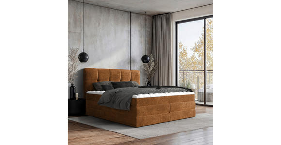 BOXSPRINGBETT 180/200 cm in Orange - Schwarz/Orange, Design, Kunststoff/Textil (180/200cm) - Esposa