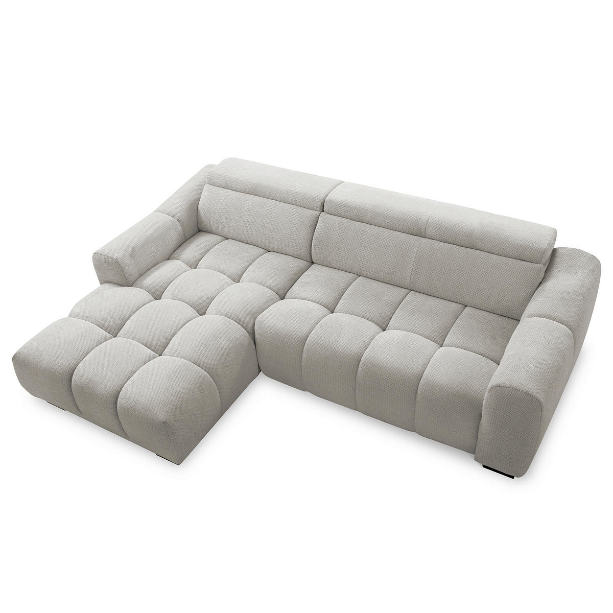 ECKSOFA  Webstoff Greige  - Greige/Schwarz, Design, Kunststoff/Textil (177/274cm) - Livetastic