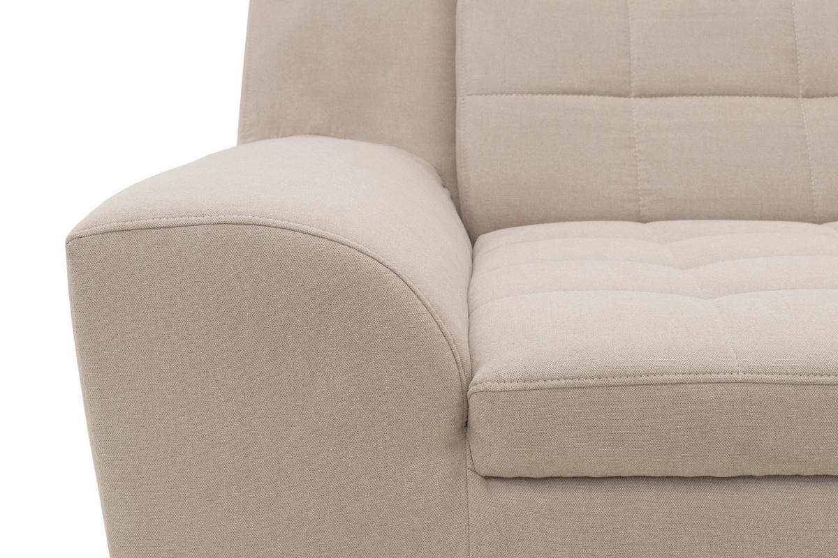 ECKSCHLAFSOFA MORTON Taupe Mikrofaser  - Taupe/Chromfarben, MODERN, Textil/Metall (304/200/84cm) - MID.YOU