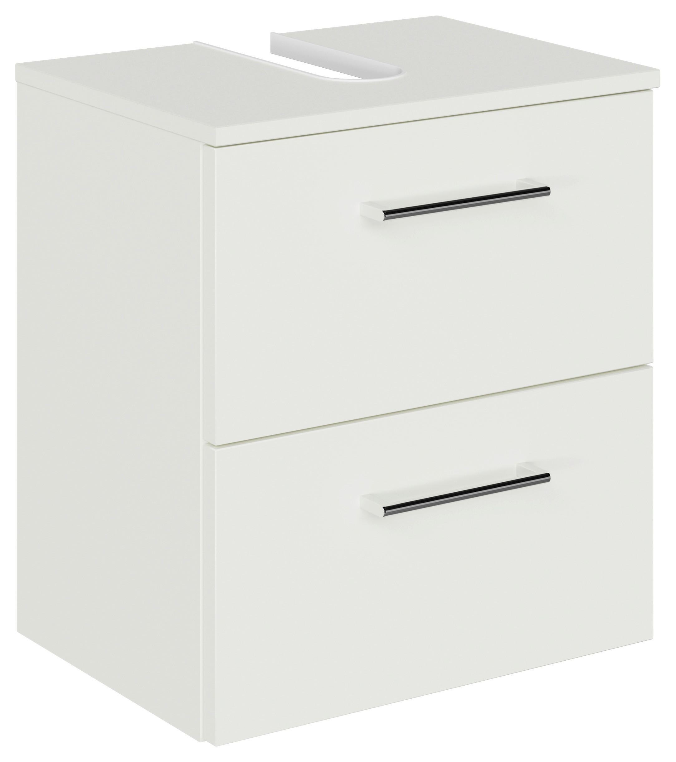 WASCHBECKENUNTERSCHRANK 45/49,8/33,3 cm  - Chromfarben/Weiß, KONVENTIONELL, Holzwerkstoff/Metall (45/49,8/33,3cm) - Sadena