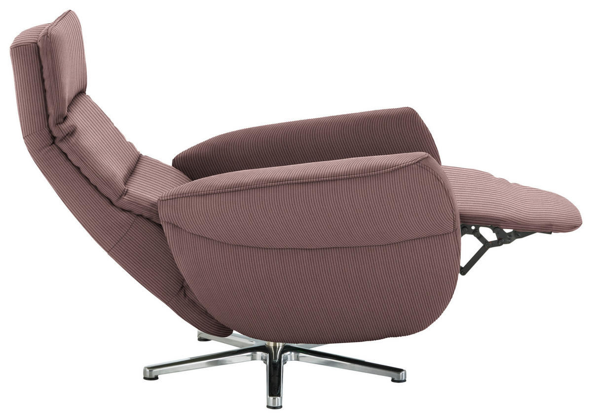 RELAXSESSEL Textil Rosa  - Chromfarben/Rosa, Design, Textil/Metall (78/113/83cm) - Beldomo Speed