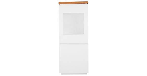 VITRINE in furniert Eiche Weiß, Erlefarben - Erlefarben/Weiß, MODERN, Holz/Holzwerkstoff (57/143/40cm) - Carryhome