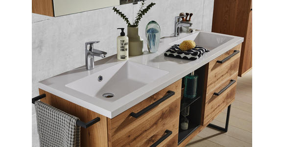 BADEZIMMER - Eichefarben/Anthrazit, Basics, Glas/Holz (155cm) - Dieter Knoll